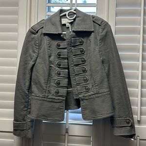 Banana Republic Military Style Jacket Gray Sz 10p EUC